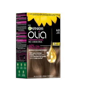 Vopsea de par permanenta fara amoniac 6.0 Light Brown Olia, 174ml, Garnier