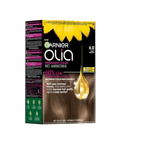 Vopsea de par permanenta fara amoniac 6.0 Light Brown Olia, 174ml, Garnier — preț și oferte