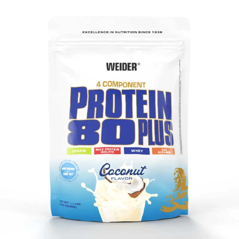 Pudra proteica cu aroma de Cocos Protein 80+, 2kg, Weider — preț și oferte