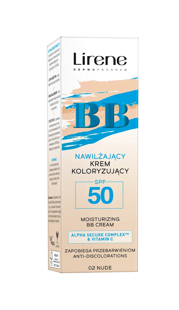 Crema BB hidratanta anti-depigmentare cu SPF50 02 Nude, 30ml, Lirene — preț și oferte