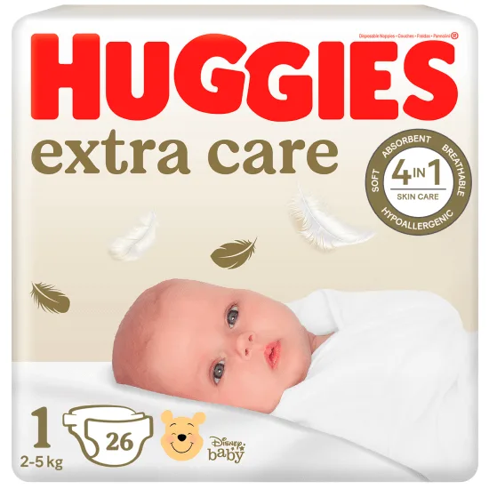 Huggies Extra Care nr.1 3-5 kg 26 bucati — preț și oferte