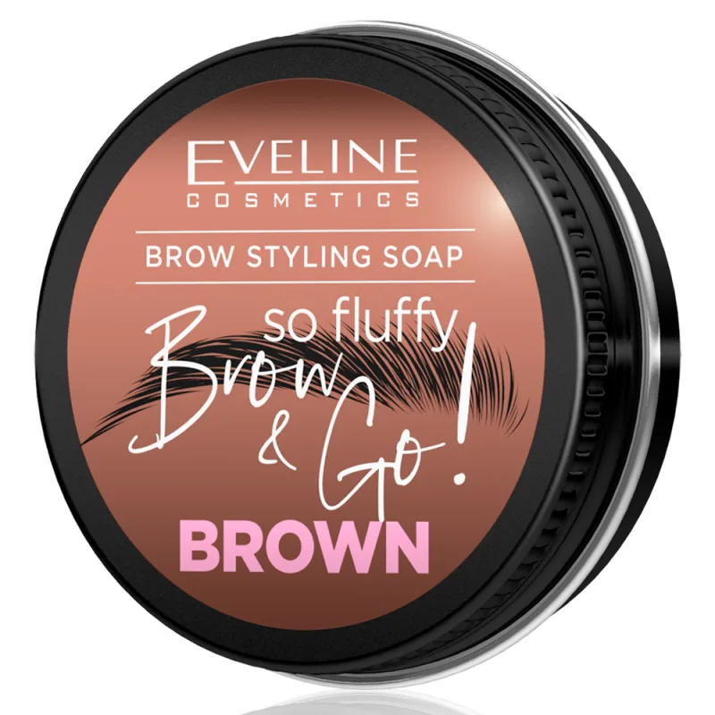 Sapun pentru fixarea sprancenelor Brow&Go So Fluffy Brown, 25ml, Eveline Cosmetics — preț și oferte