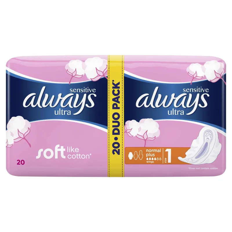 Always Sensitive Ultra Plus Duo Normal  Absorbante 20 bucati — preț și oferte