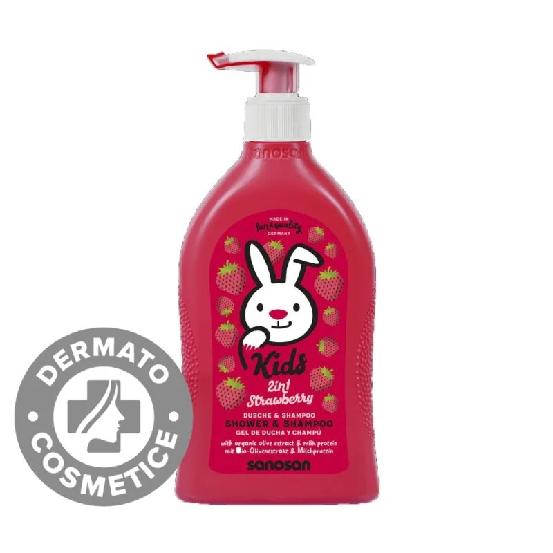 Gel de dus si sampon 2in1 cu aroma de capsuni, 400ml, Sanosan — preț și oferte