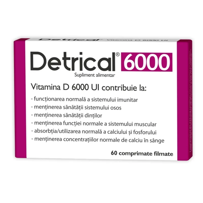 Detrical Vitamina D, 6000 UI, 60 comprimate, Zdrovit — preț și oferte