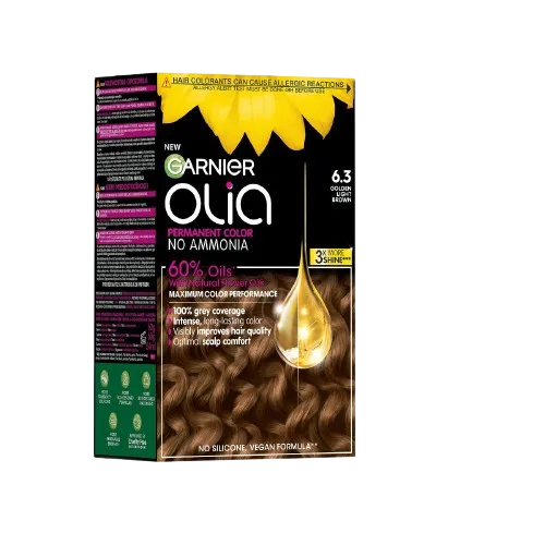 Vopsea de par permanenta fara amoniac 6.3 Golden Light Brown Olia, 174ml, Garnier — preț și oferte