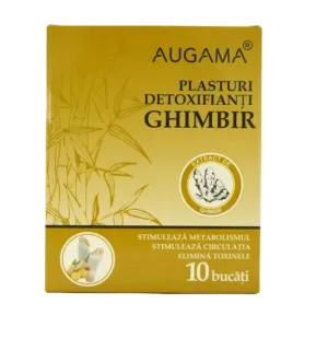 Augama Plasturi detoxifianti cu ghimbir pentru talpi 10 cm x 12 cm 10 bucati
