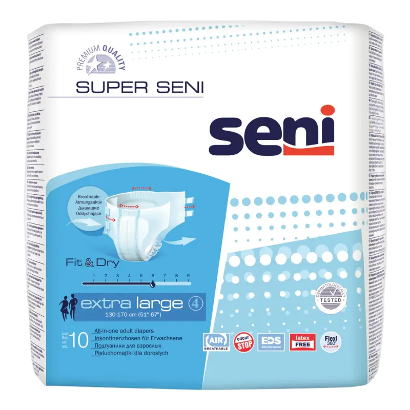 Scutece pentru adulti Super Plus XL, 10 bucati, Seni — preț și oferte