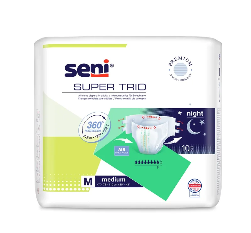 Scutece pentru adulti Super Seni Trio, Medium, 10 bucati, Seni — preț și oferte