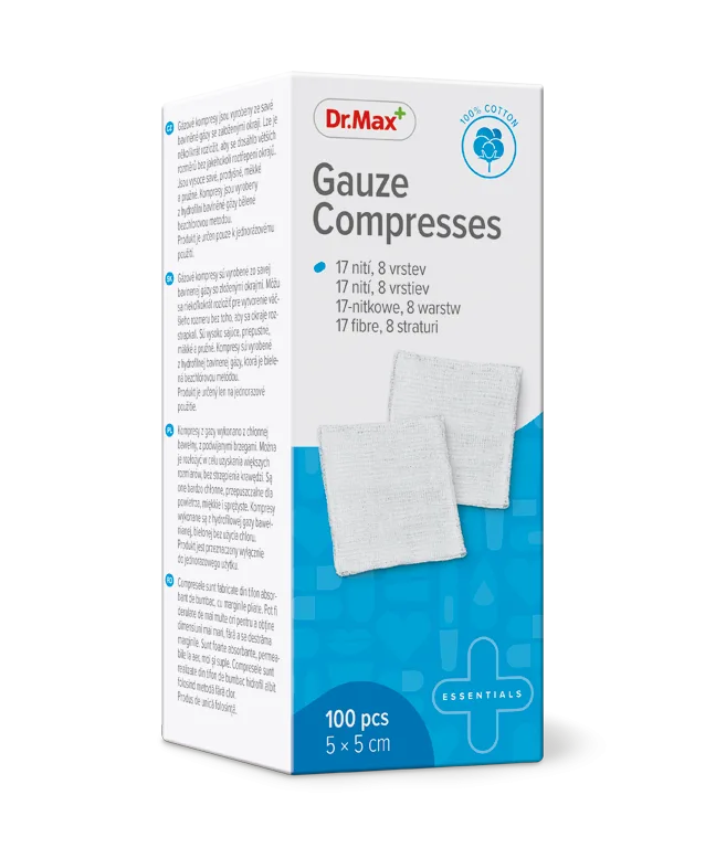 Dr. Max Comprese non-sterile 5x5cm, 100 bucati — preț și oferte