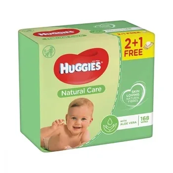 Servetele umede Natural Care cu Aloe Vera, 56 bucati, 3 pachete, Huggies — preț și oferte