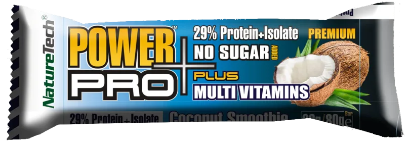 Baton energizant cu aroma de cocos Power Pro Plus, 80g, Nature Tech — preț și oferte