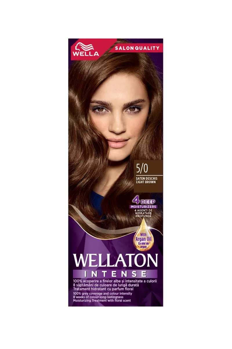 Vopsea de par permanenta Saten Deschis 5.0 Wellaton, 110ml, Wella — preț și oferte