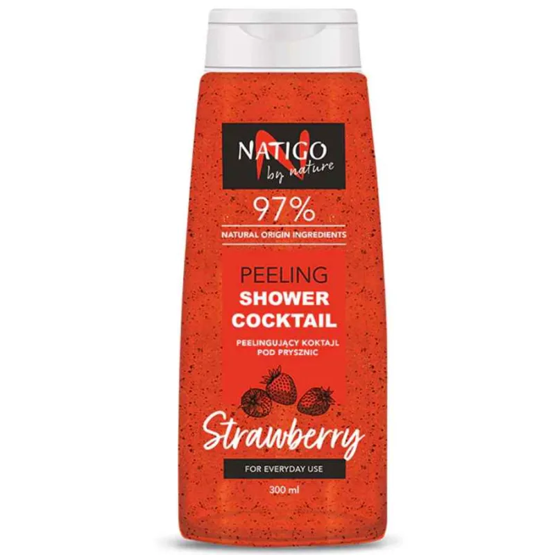 Gel de dus exfoliant cu extract de capsune Cocktail, 300ml, Natigo By Nature — preț și oferte