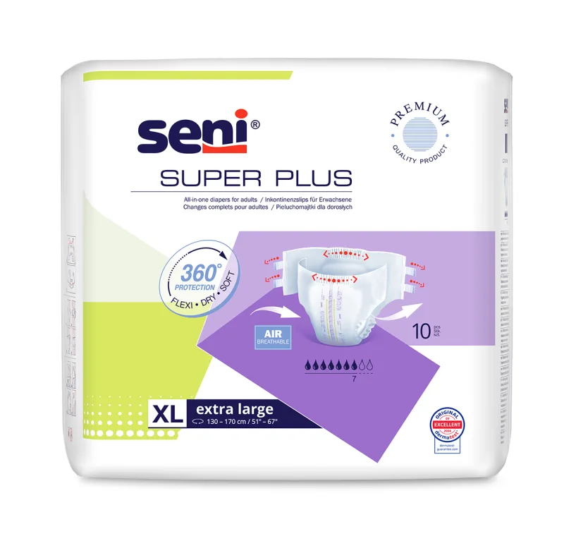 Scutece cu sistem inchis Super Plus Extra Large, 10 bucati, Seni — preț și oferte