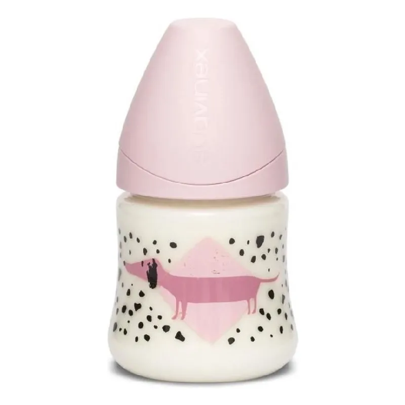 Biberon cu debit lent, catelus roz, Fusion, 150 ml, Suavinex — preț și oferte
