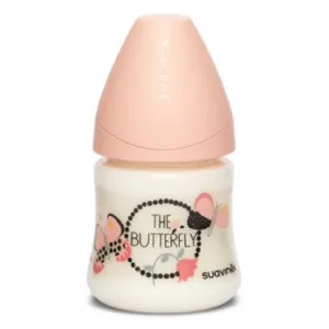 Biberon cu debit lent, fluture portocaliu, Fusion, 150 ml, Suavinex