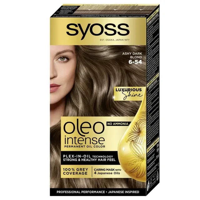 Vopsea de par permanenta fara amoniac 6-54 Blond Inchis  Color Oleo Intense, 115ml, Syoss — preț și oferte