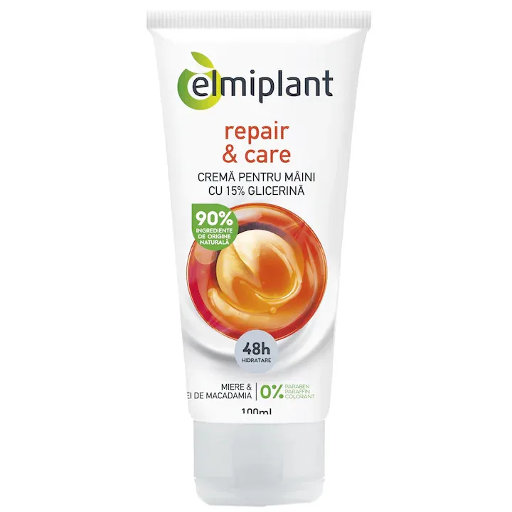 Crema de maini cu 15% glicerina Repair & Care, 100ml, Elmiplant — preț și oferte