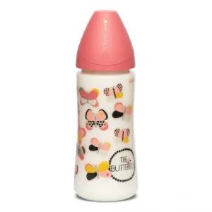Biberon cu debit dens, fluture roz, Fusion, 360 ml, Suavinex