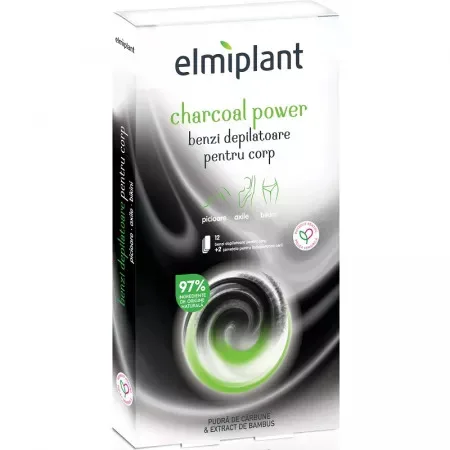 Benzi depilatoare pentru corp Charcoal Power, 12 bucati, Elmplant ELMIPLANT — preț și oferte