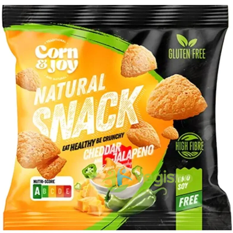 Pufuleti cu Aroma de Cheddar si Jalapeno fara Gluten 40g CORN&JOY — preț și oferte