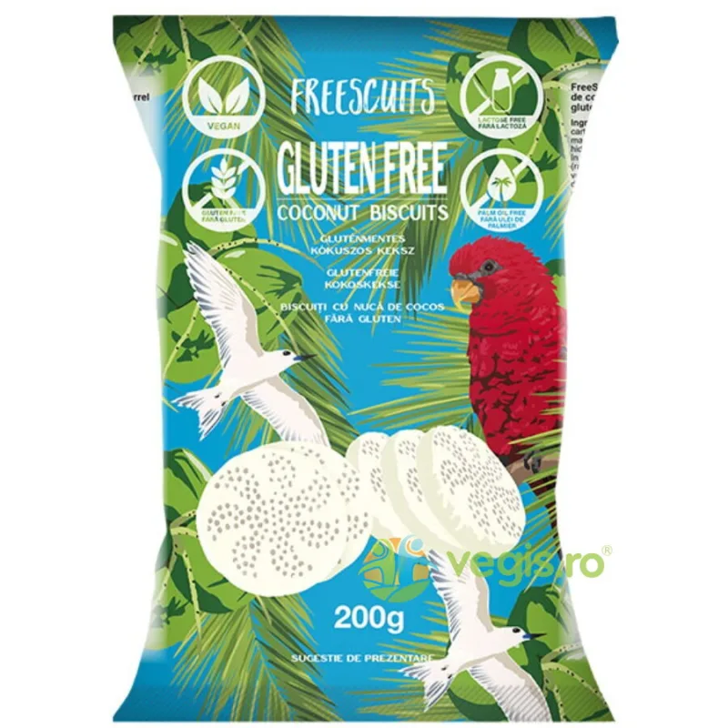 Biscuiti cu Aroma de Cocos fara Gluten 200g FREESCUITS — preț și oferte