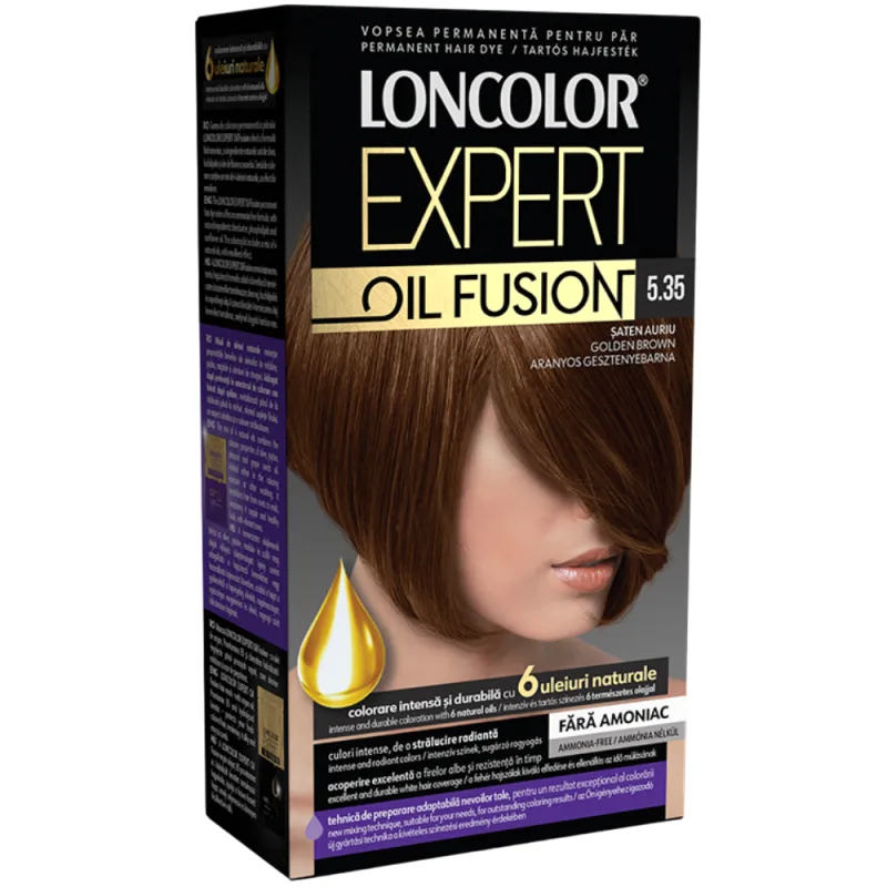Vopsea de par permanenta Expert Oil Fusion Nr 5.35, 115ml, Loncolor — preț și oferte