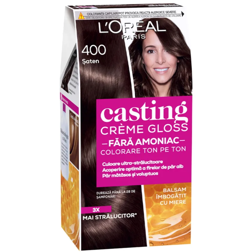 Vopsea de par semi-permanenta fara amoniac Casting Creme Gloss 400 Saten, 180ml, L'Oreal Paris — preț și oferte