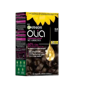 Vopsea de par permanenta fara amoniac 5.0 Brown Olia, 174ml, Garnier
