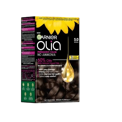 Vopsea de par permanenta fara amoniac 5.0 Brown Olia, 174ml, Garnier — preț și oferte