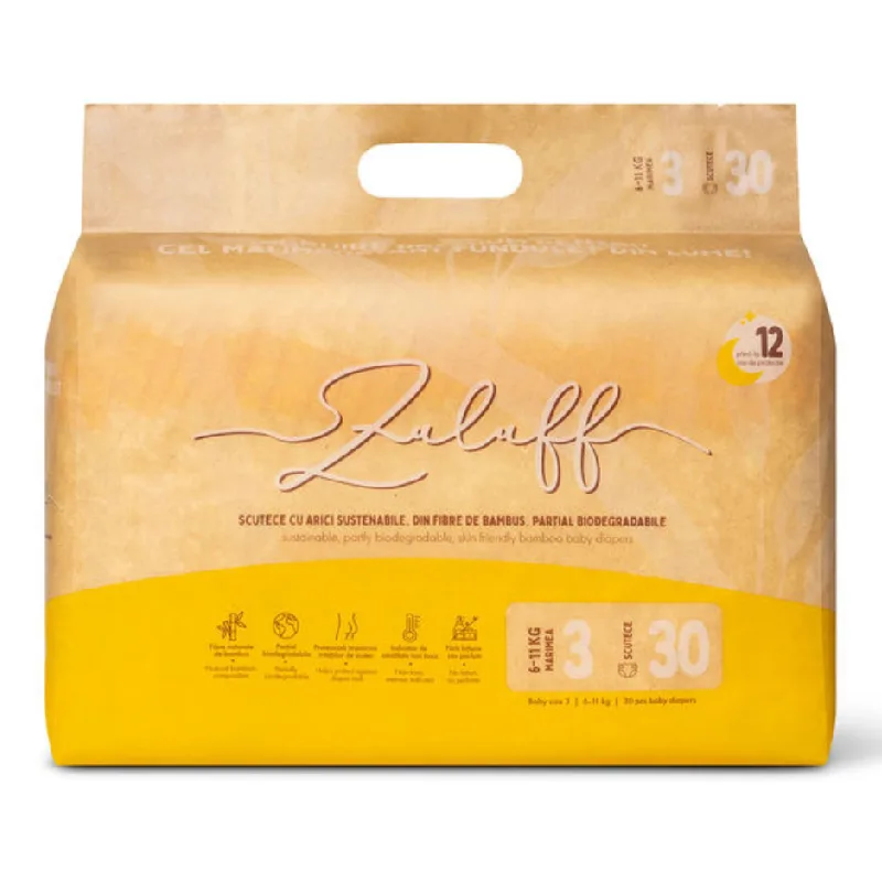 Scutece din bambus, marimea 3, 6-11 kg, 30 bucati, Zuluff — preț și oferte