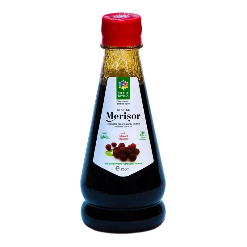 Sirop natural de merisor presat la rece, 250ml, Steaua Divina — preț și oferte