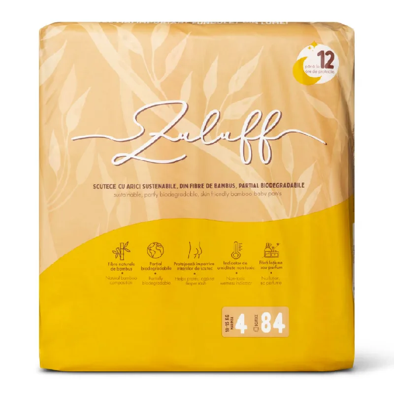 Scutece din bambus, marimea 4, 10-15 kg, 84 bucati, Zuluff — preț și oferte