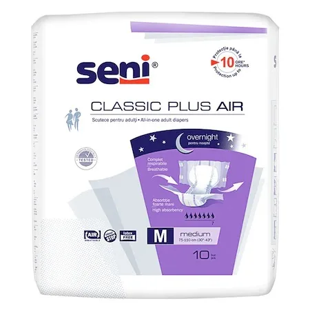Scutece pentru adulti Classic Plus Air Medium, 10 bucati, Seni — preț și oferte