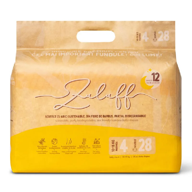Scutece din bambus, marimea 4, 10-15 kg, 28 bucati, Zuluff — preț și oferte