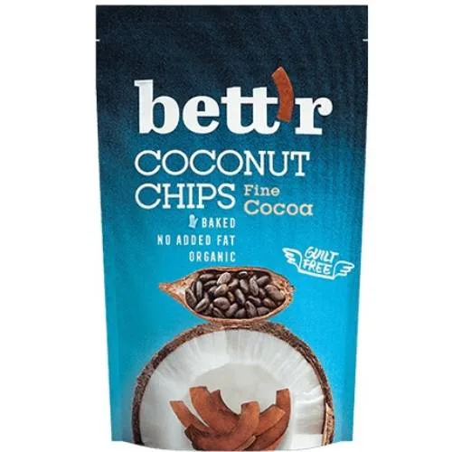 Chips de cocos cu cacao fara gluten Bio, 70g, Bettr — preț și oferte