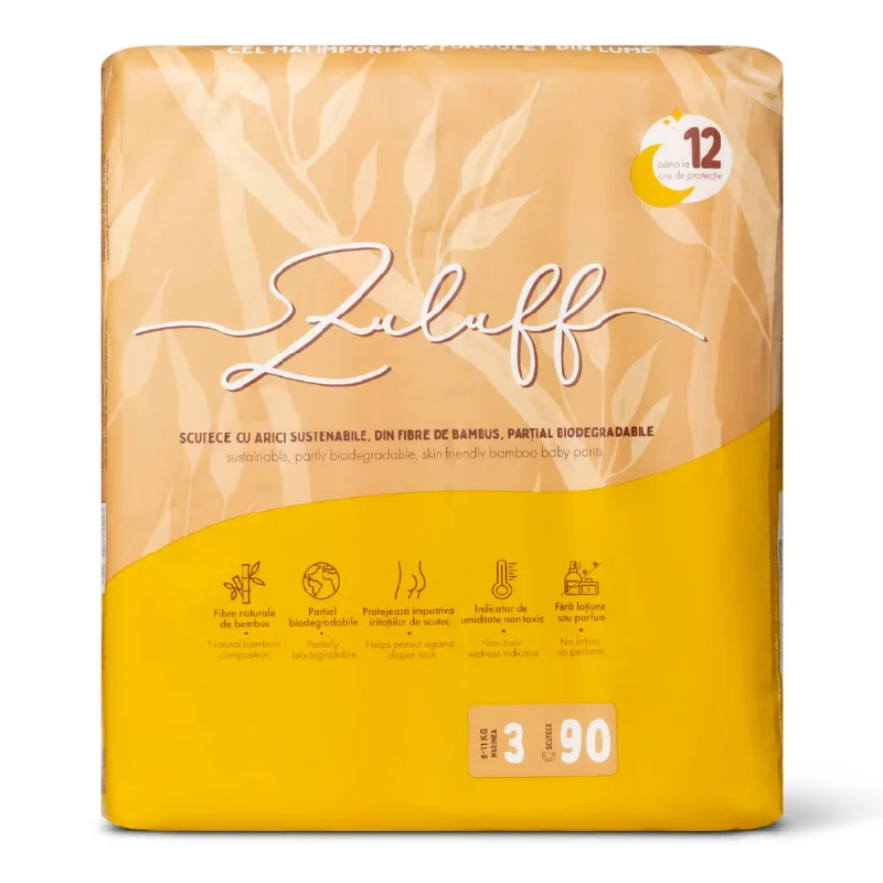 Scutece din bambus, marimea 3, 6-11 kg, 90 bucati, Zuluff — preț și oferte