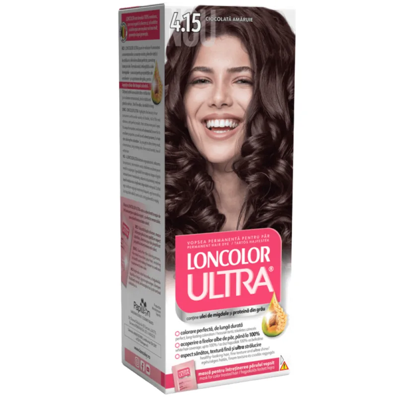 Vopsea de par permanenta Ultra Nr. 4.15, 110ml, Loncolor — preț și oferte