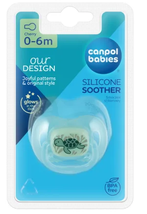 Canpol 34/900 Suzeta rotunda din silicon love & sea 0-6 luni  blue