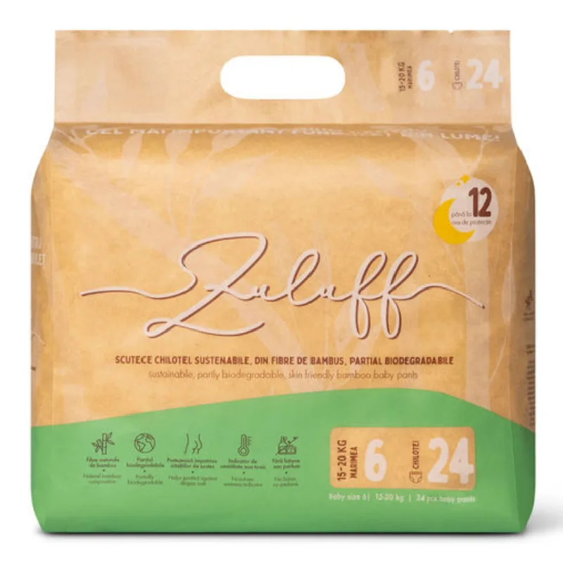 Scutece chilotei din bambus, marimea 6, 15-20kg, 24 bucati, Zuluff — preț și oferte