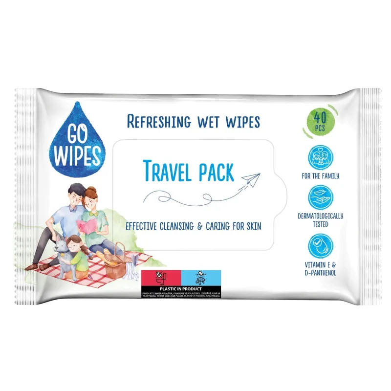 Servetele umede universale, 40 bucati, Go Wipes — preț și oferte