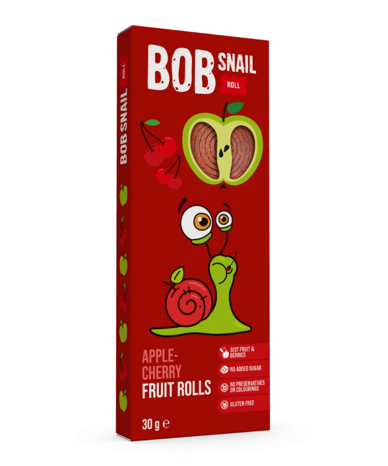 Rulou din mere si cirese, 30g, Bob Snail — preț și oferte