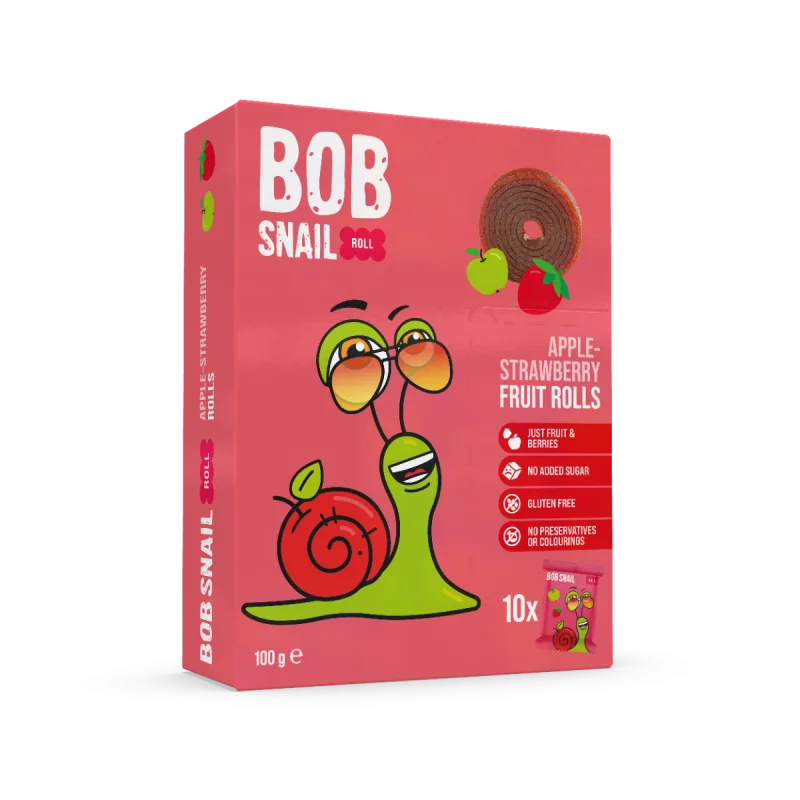 Rulou din mere si capsuni, 100g, Bob Snail — preț și oferte