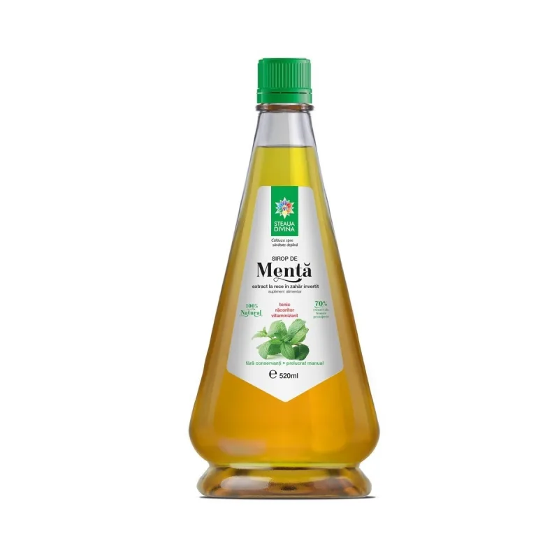 Sirop natural de menta presat la rece, 520ml, Steaua Divina — preț și oferte