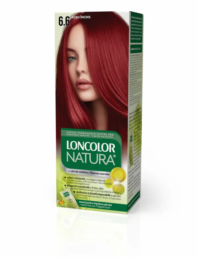 Vopsea de par permanenta Natura Nr. 6.6, 110ml, Loncolor — preț și oferte