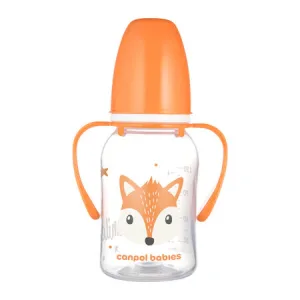 Canpol 11/823 ora biberon cu maner, gat ingust, pp cute animals 120ml