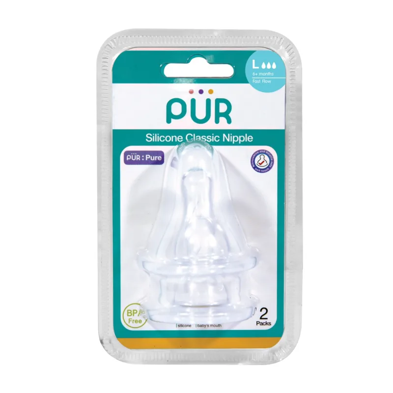 Set tetine silicon Classic marime L +6 luni, 2 bucati, PUR — preț și oferte
