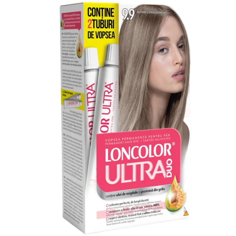 Vopsea de par permanenta Ultra Duo Max Nr. 9.9, 200ml, Loncolor — preț și oferte