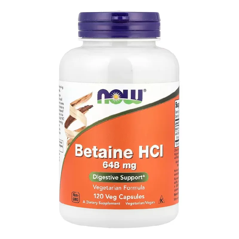 Betaina HCl, 648 mg, 120 capsule vegetale, Now Foods — preț și oferte